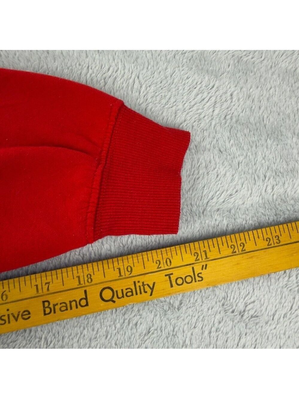 Nike Rework Men's Size Large Red/Black Fleece Lined Crewneck Long Sleeve Sweater - Picture 7 of 8